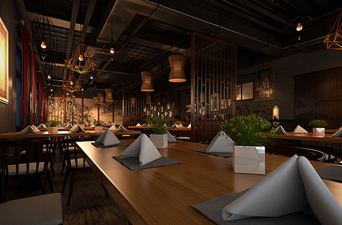 渭南简约大气中式风格餐厅设计装修效果图